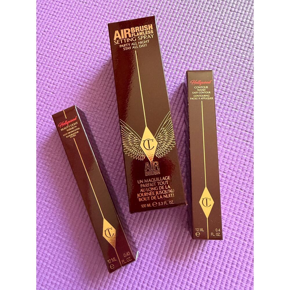 New Charlotte Tilbury Makeup Bundle Hollywood Wand Airbrush Setting Spray Lot